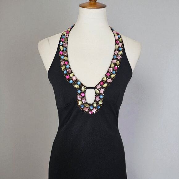 Night Way Collections Vintage Black Jeweled Long Dress - Picture 4 of 9